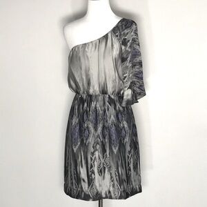 Collective Concept Women’s Gray & Purple One Shoulder Blouse Mini Dress Size 6